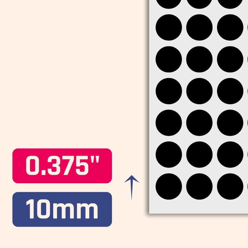 TownStix 3000 Pack, 0.375" Round Dot Stickers Circle Labels - Black - Image 2
